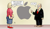 Cartoon: Apple-Sicherheitslücken (small) by Harm Bengen tagged apple,sicherheitslücke,computer,hacker,iphone,ipad,harm,bengen,cartoon,karikatur