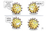 Cartoon: Corona-April (small) by Harm Bengen tagged impfstoff,entwickelt,april,scherz,schreck,corona,coronavirus,ansteckung,pandemie,epidemie,krankheit,schaden,harm,bengen,cartoon,karikatur