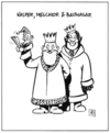 Cartoon: Dreikönig (small) by Harm Bengen tagged könig könige heilige drei kasper kaspar melchior balthasar handpuppe weihnachten advent jesus bethlehem
