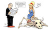 Cartoon: Dürre in Europa (small) by Harm Bengen tagged europa,stier,dürre,trockenheit,eu,zeitung,lesen,sommer,landwirtschaft,skelett,knochen,harm,bengen,cartoon,karikatur