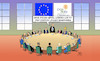 Cartoon: EU-Gipfel Zypern (small) by Harm Bengen tagged eu,europa,gipfel,zypern,iran,krieg,öl,benzin,kerosin,knappheit,harm,bengen,cartoon,karikatur