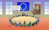 Cartoon: EU und Ukraine (small) by Harm Bengen tagged stimmen,europa,eu,gipfel,beitritt,bär,fenster,russland,ukraine,krieg,einmarsch,angriff,harm,bengen,cartoon,karikatur