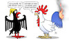 Cartoon: Gallischer Hahn brennt (small) by Harm Bengen tagged wahlrechtsreform,rentenreform,frankreich,protest,bundestag,adler,bundesadler,macron,gallischer,hahn,feuer,rauch,harm,bengen,cartoon,karikatur
