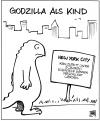Cartoon: Godzilla als Kind (small) by Harm Bengen tagged godzilla,kind,new,york,verschlucken,verboten,kleinteile,spielen,stadt