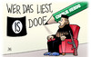 Cartoon: Gruss von Charlie (small) by Harm Bengen tagged is,terror,charlie,hebdo,anschlag,jahrestag,fahne,islamist,gruss,harm,bengen,cartoon,karikatur