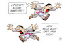 Cartoon: Impfstoff oder nicht (small) by Harm Bengen tagged impfstoff,corona,hysterie,vorfreude,angst,hektik,panik,schreien,harm,bengen,cartoon,karikatur