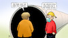 Cartoon: Licht und Röhre (small) by Harm Bengen tagged licht,am,ende,des,tunnels,röhre,gucken,merkel,michel,maske,corona,harm,bengen,cartoon,karikatur