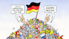 Cartoon: Müll-Meister (small) by Harm Bengen tagged 220,kg,verpackungsmüll,kopf,jahr,europameister,victory,deutschland,abfall,harm,bengen,cartoon,karikatur