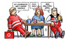 Cartoon: Randale (small) by Harm Bengen tagged randale,koalitionsgipfel,cdu,csu,fdp,rettungssanitäter,krankenwagen,krankenhaus,streit,harm,bengen,cartoon,karikatur