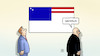 Cartoon: Shutdown (small) by Harm Bengen tagged trump,shutdown,usa,haushaltssperre,flagge,fahne,harm,bengen,cartoon,karikatur