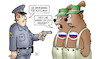 Cartoon: Spione in Bayern (small) by Harm Bengen tagged spionieren,sabotage,polizei,polizist,verhaftung,pistole,bayern,lederhosen,baeren,russland,spionage,harm,bengen,cartoon,karikatur