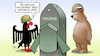 Cartoon: Taurus-Sichtbarkeit (small) by Harm Bengen tagged taurus,russland,ukraine,deutschland,waffenlieferungen,stahlhelm,adler,baer,krieg,harm,bengen,cartoon,karikatur