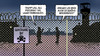 Cartoon: Trump-Guantanamo (small) by Harm Bengen tagged trump präsident usa republikaner vorwahlen lager guantanamo hochhäuser baumagnat bautycoon bauunternehmer harm bengen cartoon karikatur