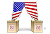 Cartoon: USA-Spaltung (small) by Harm Bengen tagged fahne,flagge,zerissen,spaltung,wahlurnen,usa,wahl,trump,corona,harm,bengen,cartoon,karikatur