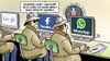 Cartoon: WhatsApp-Kauf (small) by Harm Bengen tagged whatsapp,facebook,kauf,kaufen,spitzel,nsa,usa,geheimdienst,internet,agent,computer,arbeit,harm,bengen,cartoon,karikatur