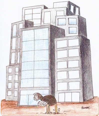 Cartoon: Ostrich (medium) by cizofreni tagged ostrich,devekusu,city,kent,concrete,buildings,beton