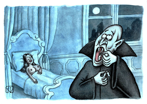 Cartoon: Protection (medium) by vladan tagged preservative,vampire