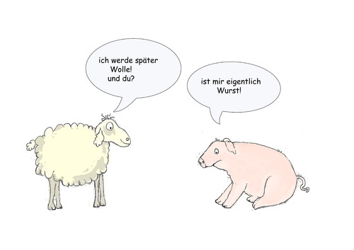 Cartoon: egal (medium) by constanze tagged schwein