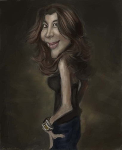 Cartoon: Michelle Yeoh (medium) by jonesmac2006 tagged michelle,yeoh,caricature