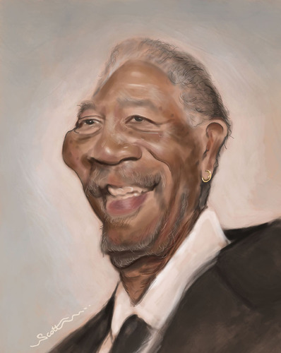 Cartoon: Morgan Freeman (medium) by jonesmac2006 tagged morgan,famous,cartoon,freeman,actor,karicature,caricature