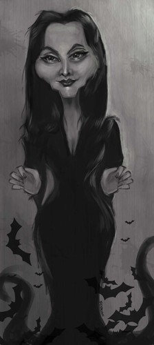 Cartoon: Morticia Carolyn Jones (medium) by jonesmac2006 tagged morticia,the,adams,family