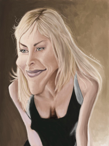 Cartoon: Sharon Stone (medium) by jonesmac2006 tagged caricature