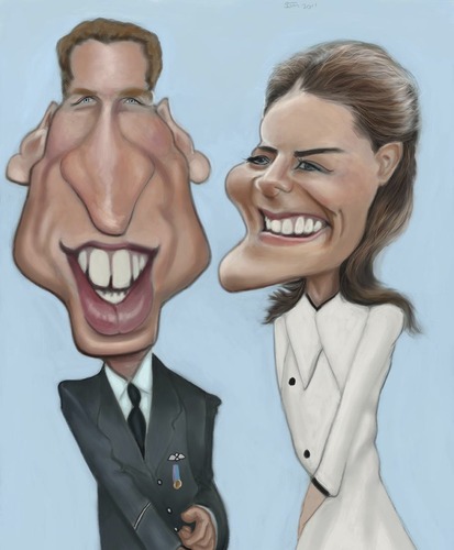 Cartoon: The royal couple (medium) by jonesmac2006 tagged royal,wedding,prince,kate,middleton,william