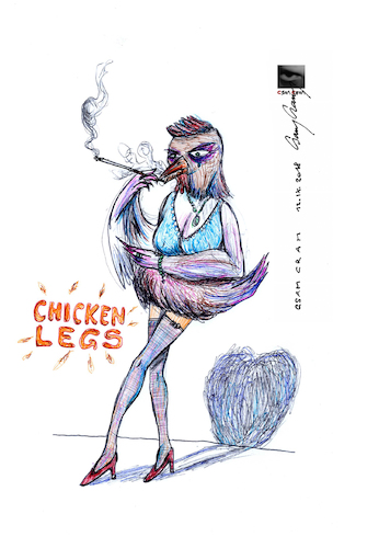 Cartoon: Chicken s legs (medium) by csamcram tagged chicken,legs,csamcram,funny,ridere,gallina,smile,smoke