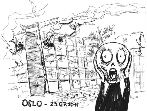 Cartoon: Oslo 23.07.2011 (medium) by csamcram tagged oslo,strage,csam,cram,munch,scream