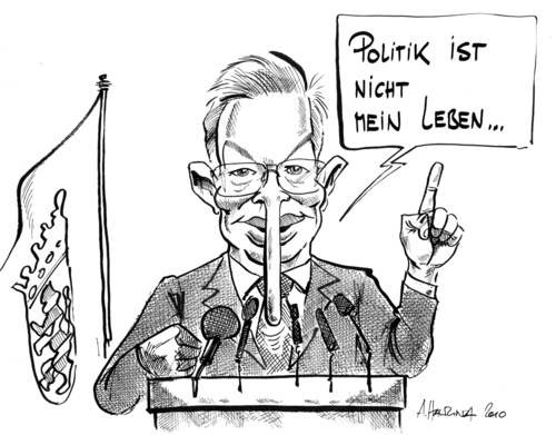 Cartoon: Roland Koch zieht sich zurück (medium) by pianoman68 tagged roland,koch