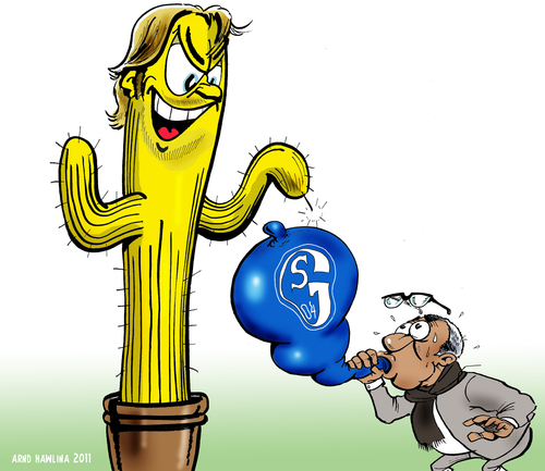 Cartoon: Zerplatzte Träume (medium) by pianoman68 tagged bvb,schalke,04,derby