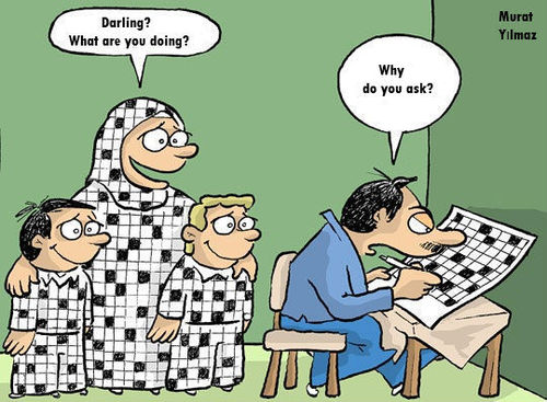 Cartoon: Puzzles and Family (medium) by Murat tagged puzzles,family