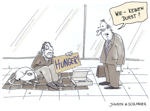 Cartoon: Hunger (medium) by Jünger  Schlanker tagged bettler,hunger,durst