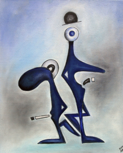 Cartoon: Rauchbolde (medium) by ninaboosart tagged rauchen,dunst,blau
