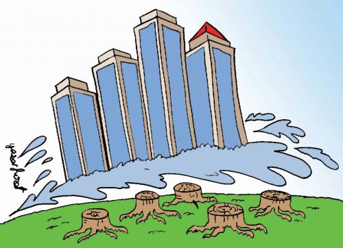 Cartoon: forests are being destroyed (medium) by komikadam tagged forests,are,being,destroyed