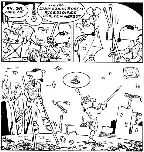 Cartoon: Wenn das Laub fällt (medium) by Ronnie Biggs tagged laub,scheisse,vorsorge,stelzen,hunde