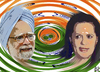 Cartoon: India in turbulent times! (small) by Dadaphil tagged manmohan,singh,sonia,gandhi,india,indien,turbulent