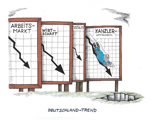 Cartoon: Alles geht bergab (medium) by mandzel tagged mangelwirtschaft,spritchaos,merz,koalition,regierungsunfähigkeit,deutschland,untergang,mangelwirtschaft,spritchaos,merz,koalition,regierungsunfähigkeit,deutschland,untergang