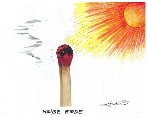 Cartoon: Entflamm-Gefahr (medium) by mandzel tagged klima,hitze,menschen,erde,umwelt,klima,hitze,menschen,erde,umwelt