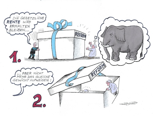 Cartoon: Enttäuschung (medium) by mandzel tagged deutschland,merz,rentenreform,deutschland,merz,rentenreform