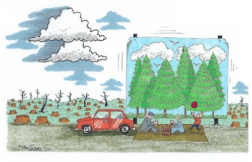 Cartoon: Es war einmal ein Wald (medium) by mandzel tagged deutschland,waldsterben,deutschland,waldsterben