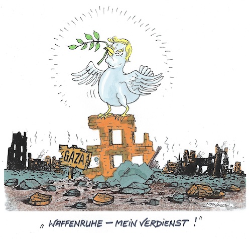 Cartoon: Friedensbringer Trump (medium) by mandzel tagged gaza,völkermorde,israel,palästinenser,waffenruhe,gaza,völkermorde,israel,palästinenser,waffenruhe