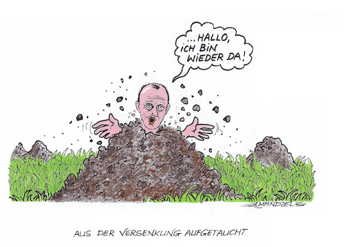 Cartoon: Friedrich Merz (medium) by mandzel tagged kanzlerkandidatur,merz,cdu,wahlen,deutschland,union,profilierung,kanzlerkandidatur,merz,cdu,wahlen,deutschland,union,profilierung