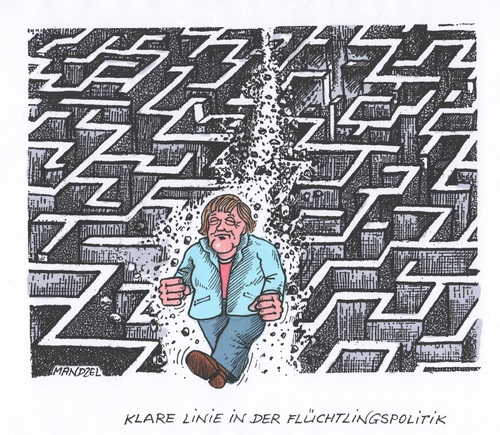 Cartoon: Geradlinige Merkel (medium) by mandzel tagged merkel,flüchtlingspolitik,asyl,willkommenskultur,kraftakt,geradlinigkeit,merkel,flüchtlingspolitik,asyl,willkommenskultur,kraftakt,geradlinigkeit