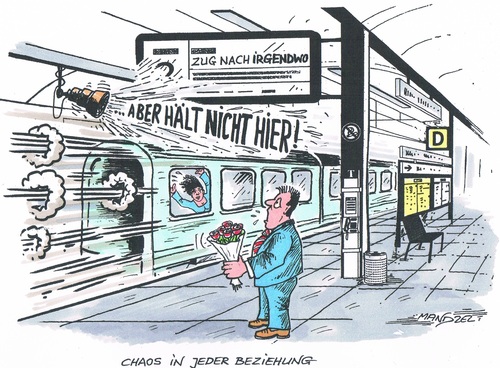 Cartoon: Haltloser Zustand bei der Bahn (medium) by mandzel tagged db,züge,bahnhof,chaos,db,züge,bahnhof,chaos