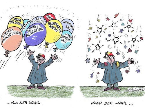 Cartoon: Immer die gleiche Prozedur (medium) by mandzel tagged deutschland,wahlen,versprechen,enttäuschungen,deutschland,wahlen,versprechen,enttäuschungen