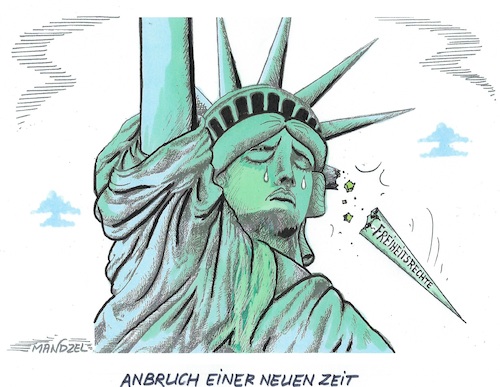 Cartoon: Jetzt gehts los... (medium) by mandzel tagged trump,regierungsantritt,usa,zölle,migranten,ausweisungen,politik,wirtschaft,trump,regierungsantritt,usa,zölle,migranten,ausweisungen,politik,wirtschaft