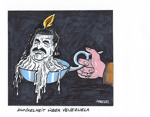 Cartoon: Maduro im Dunklen (medium) by mandzel tagged maduro,venezuela,stromausfall,sozialismus,usa,demokratie,maduro,venezuela,stromausfall,sozialismus,usa,demokratie