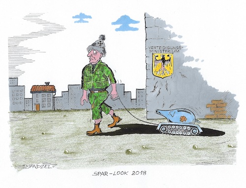 Cartoon: Mangelhafte Ausrüstung beim Bund (medium) by mandzel tagged einsparungen,bundeswehr,ausrüstung,deutschland,verteidigung,einsparungen,bundeswehr,ausrüstung,deutschland,verteidigung