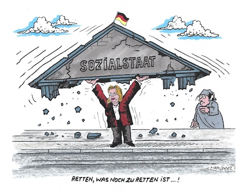 Cartoon: Nicht aufgeben! (medium) by mandzel tagged deutschland,sozialabbau,bas,deutschland,sozialabbau,bas